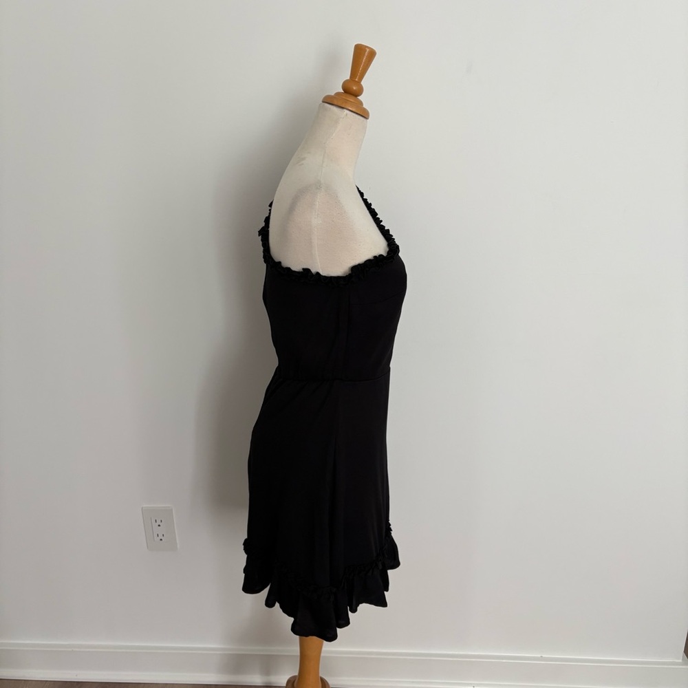Trixxi Womens Dress Small Black Ruffles One Shoulder Midi Length Minimalist - Picture 4 of 10